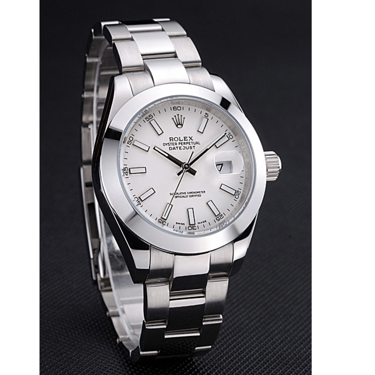 MiroTime 0725 Rolex Datejust Stainless Steel Case White Dial 622266